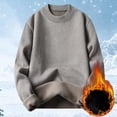 thumbnail image 2 of ManxiVoo Oversized Plush Lined Sweater For Women Long Sleeve Round Neck Casual Pullover Cozy Loose Fit Weekend Wear L Size Beige, 2 of 9