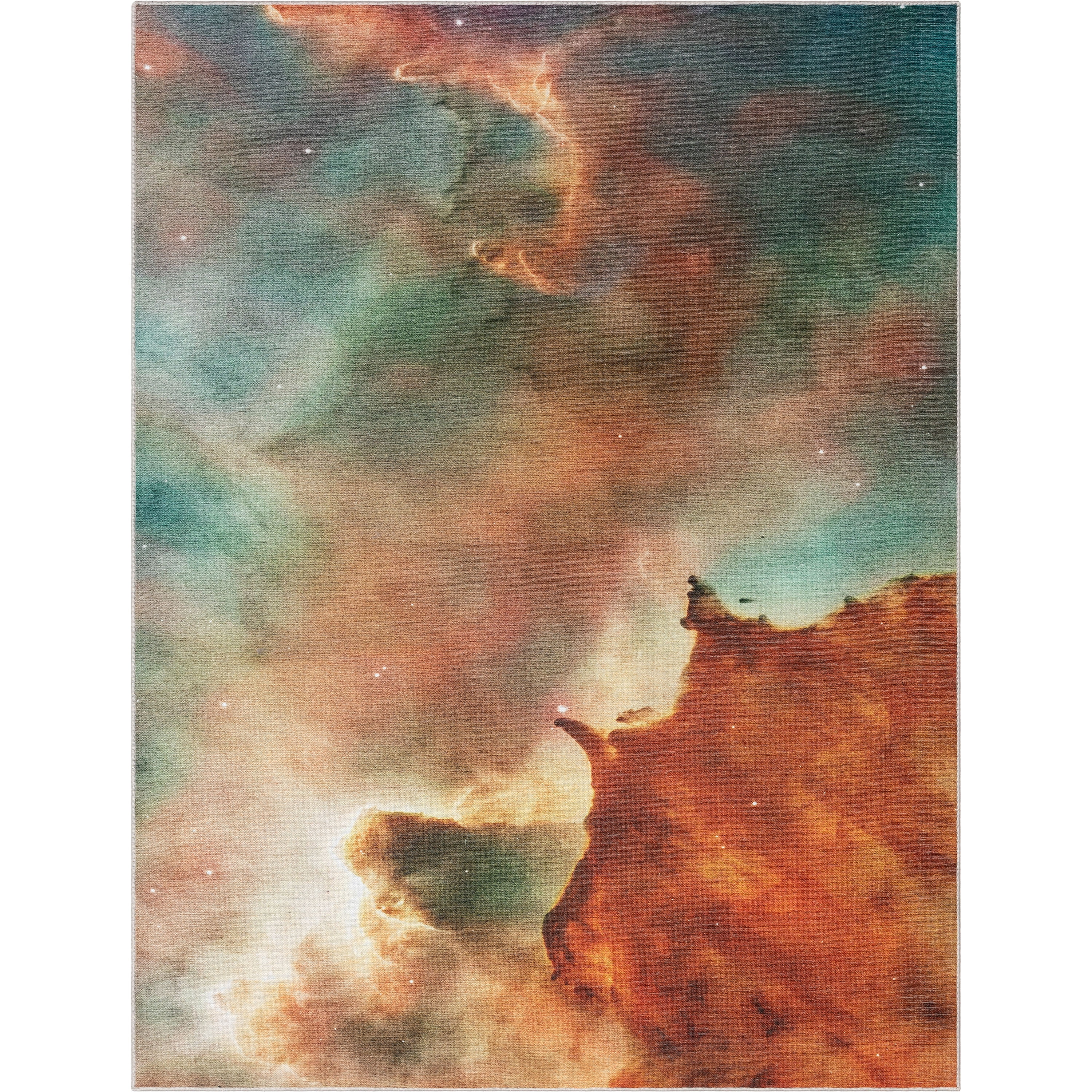 Well Woven Celestial Space Carina Space Nebula Constellation Multi Color Flat Pile Easy to Clean 5'3" x 7'3" Area Rug for Living Room Dining Room Bedroom and Kitchen