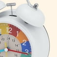 thumbnail image 3 of Unique Bargains Non-Ticking Alarm Clock for Home Decor White 4.3"L x 2.2"W x 6.3"H, 3 of 6