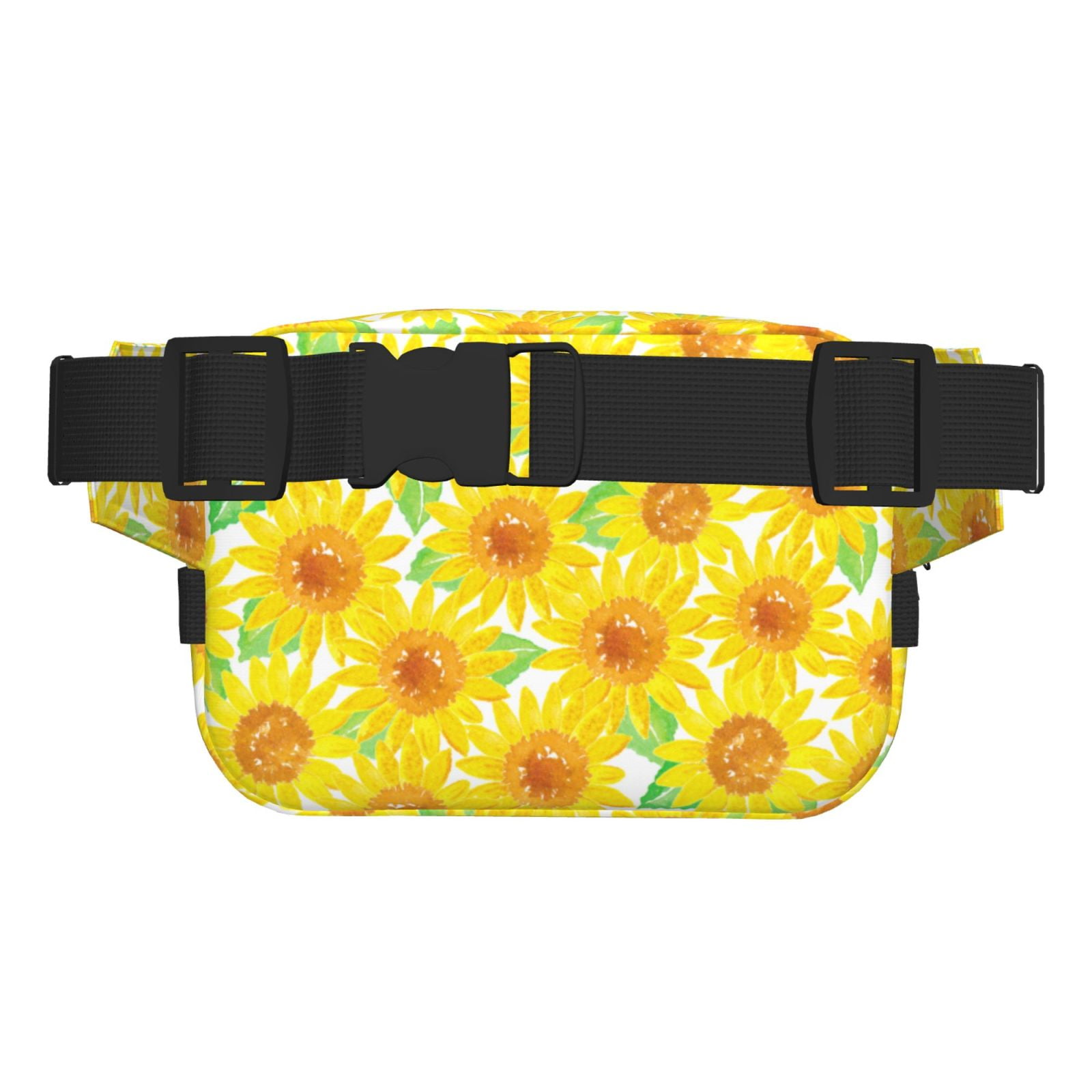 Picia Sunflowers2 Print Square Double-Layer Waist Bag Mini Adjustable Waist Belt Bag Exercise Running Travel Hiking