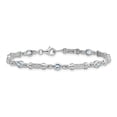 thumbnail image 3 of Primal Silver Sterling Silver Rhodium-plated Aquamarine and Diamond Bracelet, 3 of 5