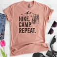 thumbnail image 2 of Hike Camp Repeat T-shirt, Unisex Women's Men's Shirt, Hike Shirt, Hiking Shirt, Camping Shirt, Camper Shirt, Heather Sunset, Medium, 2 of 6