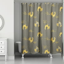 Creative Products Rooster Pattern in Yellow 71x74 Shower Curtain