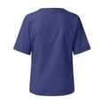 thumbnail image 5 of KBZDBZC Tshirts Shirts for Women Summer Womens Short Sleeve Vintage V Neck Plus Size Top T Shirt Blouse Top T Shirts Casual Tunic Tee Blouse Womens Tops (Dark Blue,XXXXL), 5 of 5
