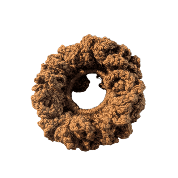 Nylo & Co. Crochet Scrunchies in Espresso Brown - Set of 2