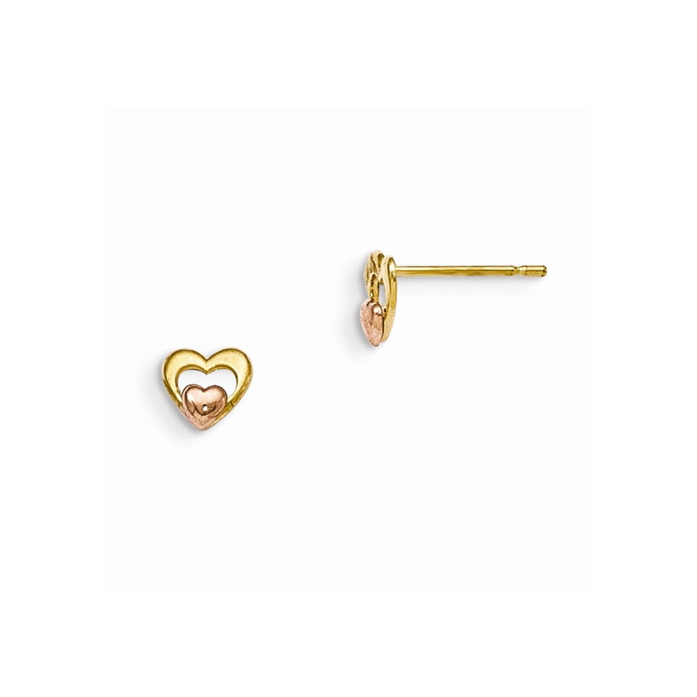 Real 14kt Madi K Rose Gold Heart Post Earrings
