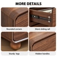 thumbnail image 3 of YOCWO Nightstand Set of 2 for Bedroom, Mid Century Bedside Table with Arc Edge and Round Leg, Wood Storage Chest of Drawer Organizer for Bedroom Living Room Hallway Closet, Walnut, 3 of 7