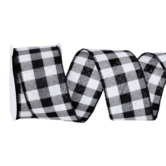 1 Rolls Thanksgiving Fall Wired Edge Plaids Ribbon Autumn 2.5 Inch Plaids Ribbon Farmhouse Craft Ribbon for DIY Gift Wrapping Wreath Tree Bow Decoration10 Yards