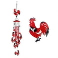 thumbnail image 6 of Metal Red Rooster Wind Chime, Wrought Iron & Aluminum Tube Bell for Courtyard, Garden, Outdoor Hanging Decoration, 4.7x35.4 Inch, 6 of 6