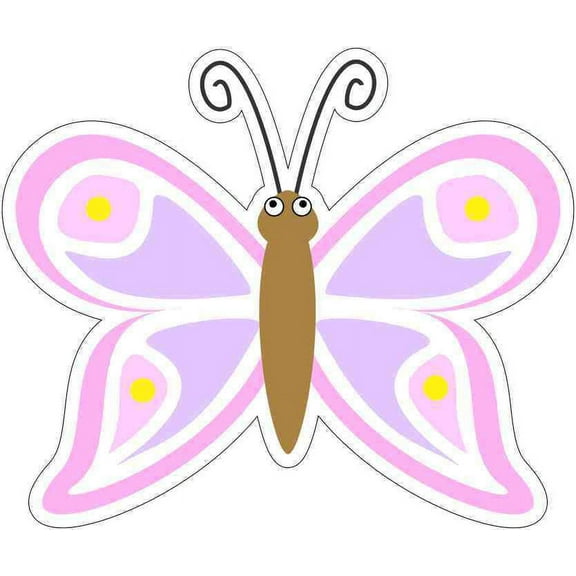 5.5in x 4.5in Pink Butterfly Sticker