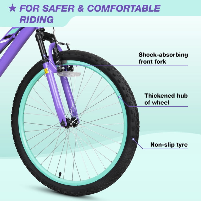 Hykolity 24" Kids Mountain Bike, 7-Speed, Purple photo 4