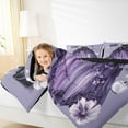 thumbnail image 4 of Feelyou Fashion Dress Bedding Comforter Set for Girls, Romantic Purple Flower Twin Comforter Sets, Princess Style Reversible Bedding Set, Luxury Bedroom Decor, 2-Piece, 4 of 8