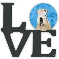 Blue Soft Coated Wheaten Terrier Metal Wall Artwork LOVE