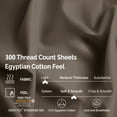 thumbnail image 4 of BNM 300 Thread Count Egyptian Cotton Sheet Set, Queen, Grey, 4 of 6