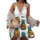 thumbnail image 4 of Vestido de encaje calado con cuello en V y estampado Floral sin mangas suelto de verano para mujer a la moda Fridja  hj706, 4 of 6