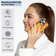 thumbnail image 4 of Allytechgroup 2024 New Trendy Back Case Cover for Apple iPhone 14 Pro Max, Premium PU Leather Luxury Design with Ring Holder Stand Bracket Bumper Shockproof Phone Case for Girls Women, Orange, 4 of 8