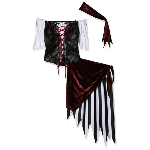 California Déguisements Costume de Pirate Beauté pour Femme Grande Taille, Noir/blanc, 1X Grand