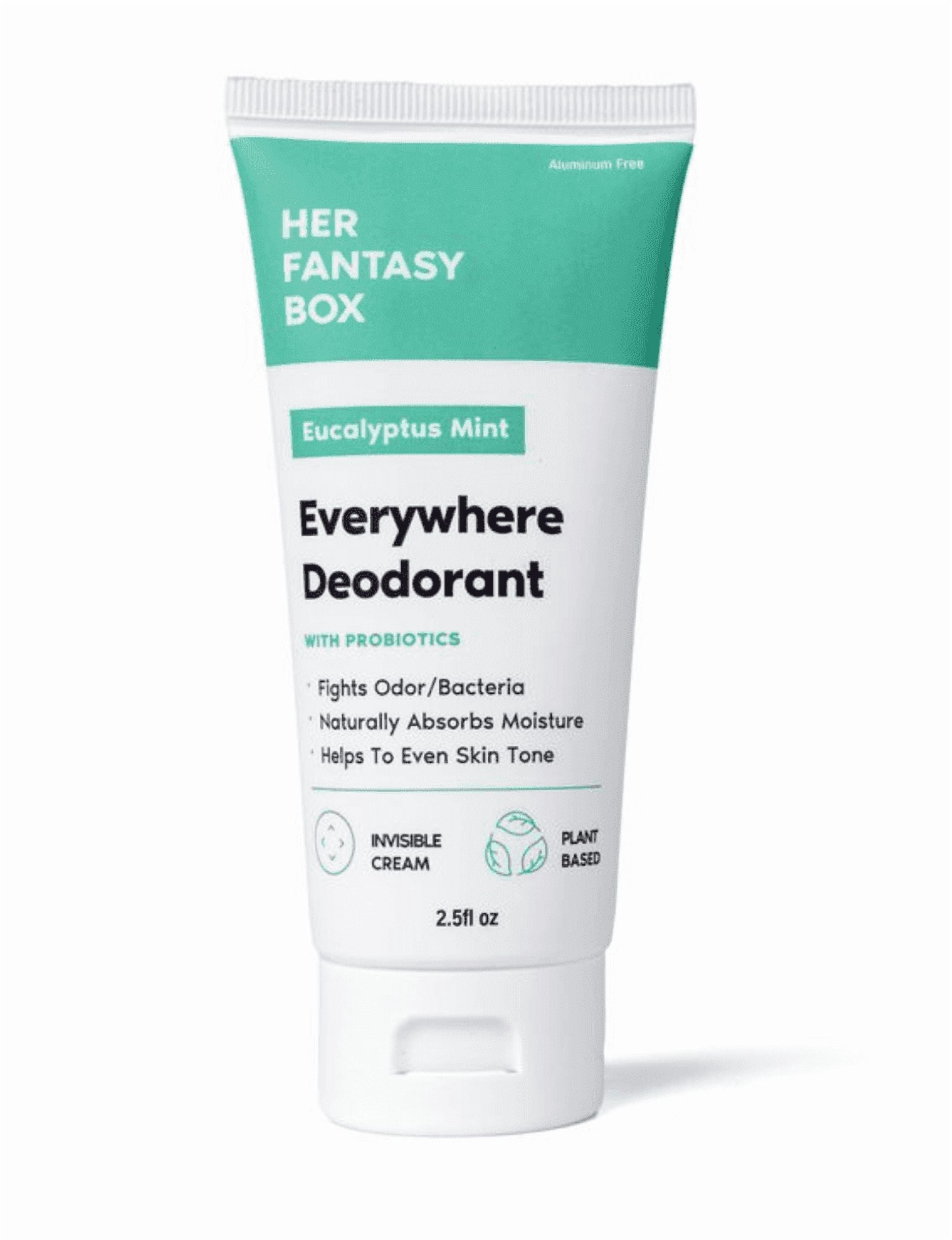 (4 pack) Everywhere Deodorant with Probiotics - Aluminum-Free, Naturally Absorbs Moisture, Fights Odor & Bacteria, Skin-Improving Formula, Mint Scent