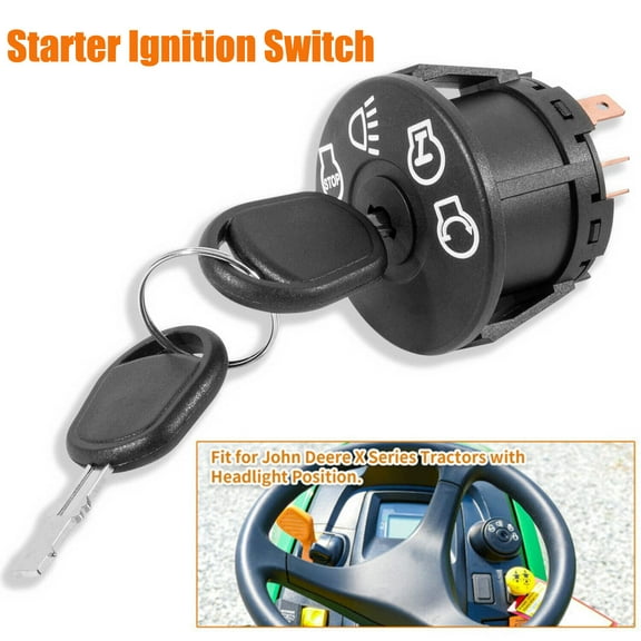 Ignition Switch For John Deere X310 X390 X500 X520X100 X300X540 X530 with 2 Keys