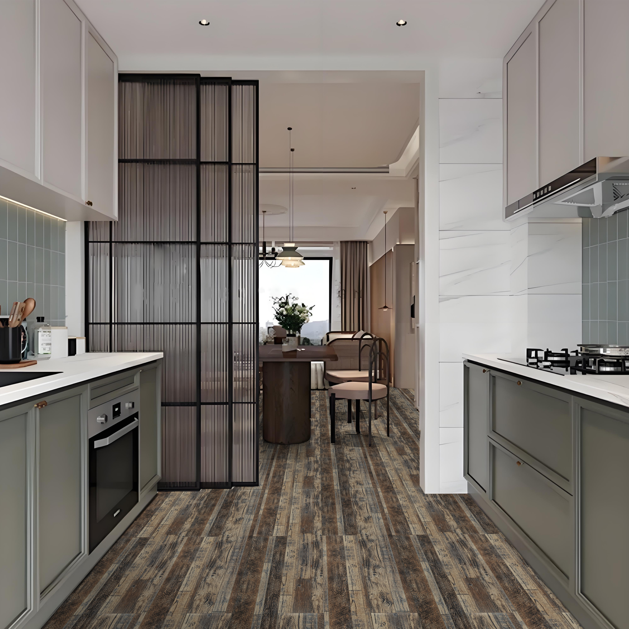 Abyssaly Vinyl Peel and Stick Flooring Tile 5.9 inch x 35 inch, Covering Area 14.53 Sq.Ft, Self-Adhesive Plank Flooring Tile Wood Grain Look for Kitchen Dinning Room Bedroom Home Decoration（10 pcs）