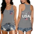 thumbnail image 2 of Sewkxo 4th of July Independence Day Tank Top Women's 250 Anniversary USA Patriotic Crew Neck American Flag Print Tank Top,Gray 2XL, 2 of 6