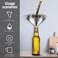 thumbnail image 4 of DEBGFS Funnels for Kitchen Use, 10Pieces Stainless Steel Funnel Set Cooking Funnel, Large Filter Funnels, Canning Funnel Set Transfer for Oil, Liquids, Kitchen Funnel, 4 of 7