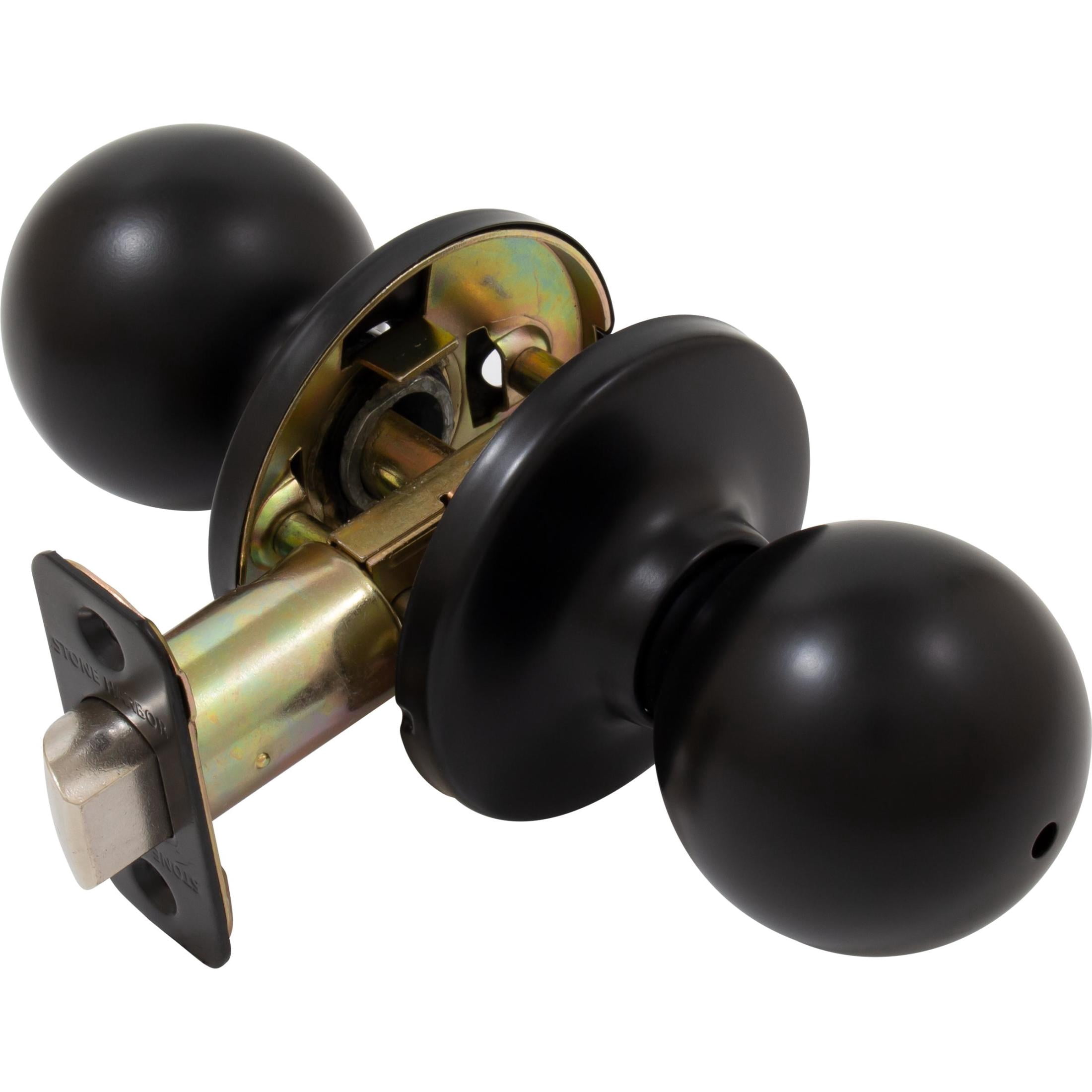 Stone Harbor Hardware Ball Door Knob, Privacy (Bed/Bath) Function, Matte Black