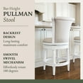 thumbnail image 2 of Open Box Maven Lane Pullman Swivel Stool, Alabaster White, Bar Height (2 Pack), 2 of 6
