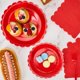thumbnail image 4 of 168 piezas de platos y servilletas de papel rojo, suministros de fiesta rojos incluyen platos con volados, servilletas, vasos, tenedores, cuchillos, cubiertos desechables de plástico para boda, 4 of 4