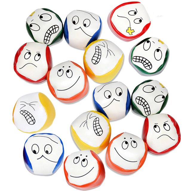15PCS Kids Juggling Ball Interactive Cartoon Expression Play Ball Juggle Ball