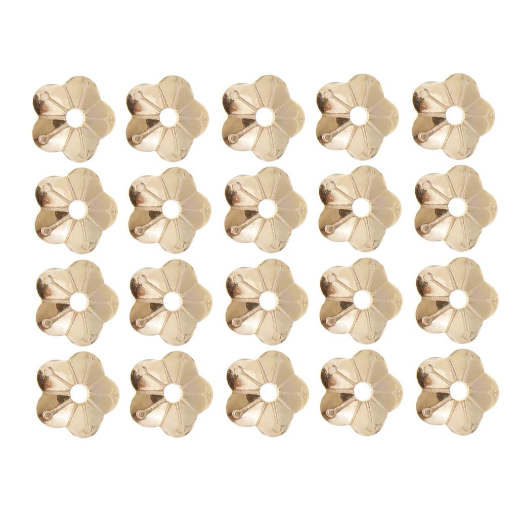 FVDPWYE 40pc 925 Sterling Silver Flower Beads Caps Craft Bracelet Jewelry Making 4mm