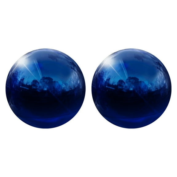 2 Pcs Gazing Ball 3.5 Inch 90mm Reflective Sphere Polished Hollow Ball Deep Blue
