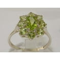 thumbnail image 2 of LBG British Made 14k White Gold Natural Peridot Womens Promise Ring - 33 size options - Size 9.5, 2 of 6