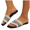 Sandals for Women 2024 Fashion Sandals New Simple Printing Flat Open