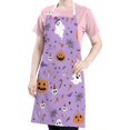thumbnail image 5 of Purple Halloween Apron-Garden Aprons for Women with Pockets-Cotton Linen Waterproof Kitchen Cooking Gardening Aprons Adjustable for Kitchen,Cooking,BBQ and Salon 32"x27", 5 of 7