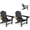 Black-2 Pack, variant on Erinnyees 3-Level Adjustable Adirondack Chair, Wooden Textured, HDPE All-Weather Folding Fire Pit Chair with Cup Holder, Outdoor Chair for Poolside Deck Patio Garden Backyard Lawn Campfire