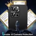 thumbnail image 2 of Camera Lens Protector for iPhone 15 Pro/iPhone 15 Pro Max, [1 Step Installation Tray] Tempered Glass Screen Protector Metal Individual Camera Cover Accessories Case Friendly (Black Titanium), 2 of 5