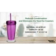 thumbnail image 4 of Double Wall Acrylic Tumblers 16 oz. Set of 10, Bulk Pack - BPA Free, Perfect for Iced Coffee, Soda, Other Hot & Cold Beverages - Purple, 4 of 5