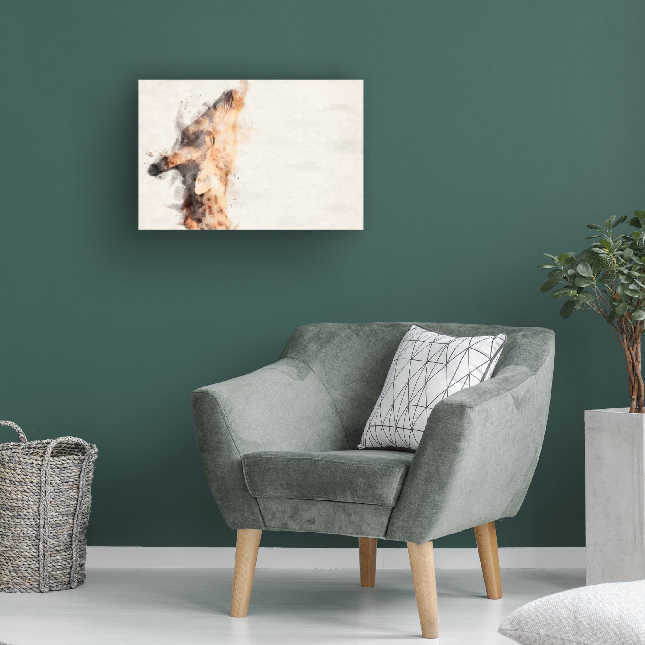 Trademark Fine Art Arno Du Toit Abstract Giraffe Watercolor Art Canvas Wall Art