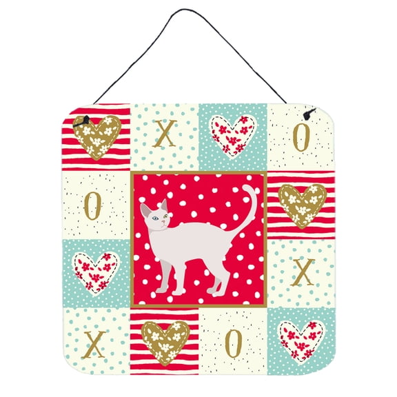 Khao Manee 2 Cat Love Wall or Door Hanging Prints Red