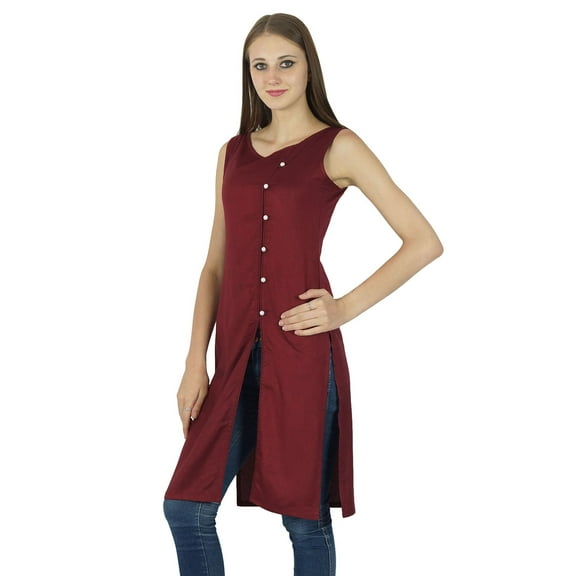 Indian Cotton Kurti Designer Asymmetric Kurta Casual Women TopTunic Party Dress