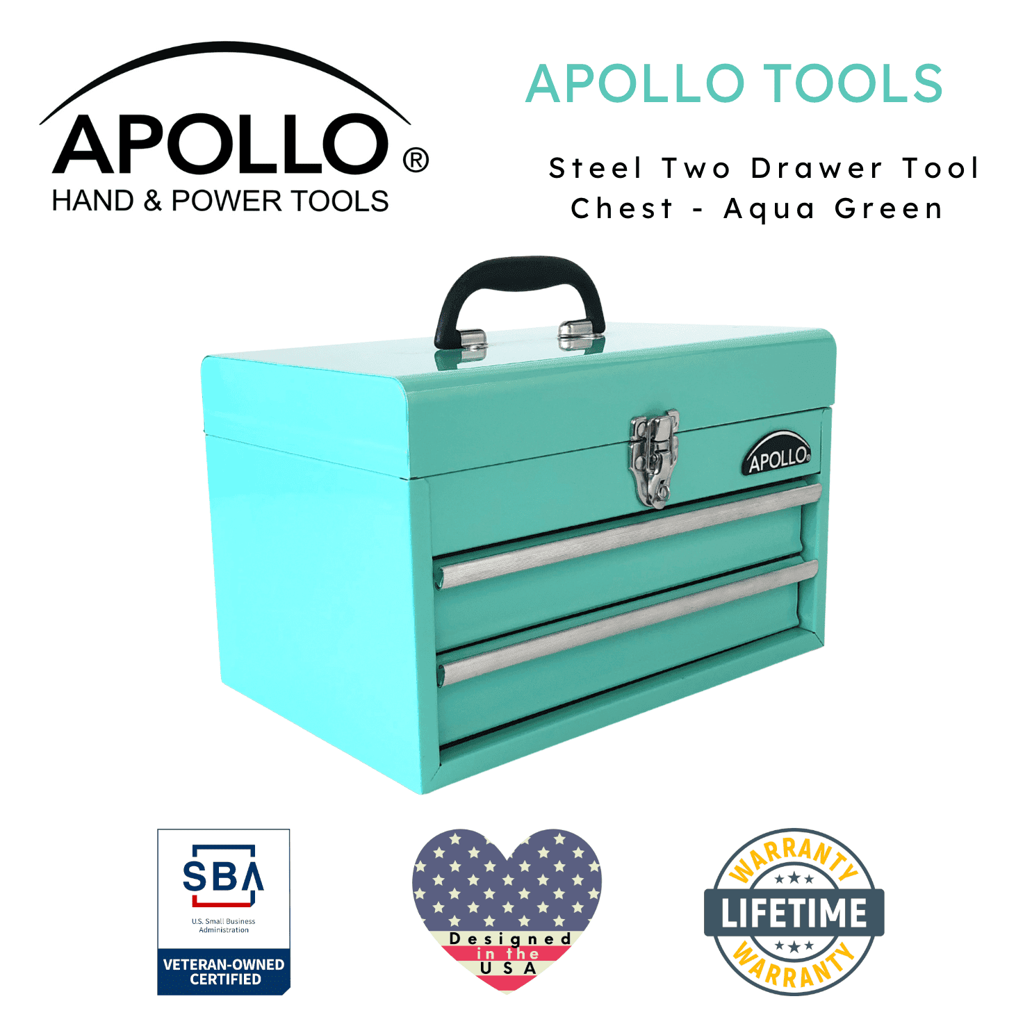 Apollo Tools Aqua Green Steel Tool Chest with Powder Coated Finish - DT5010GR