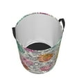 thumbnail image 3 of Balery Skull and Flowers Round Laundry Basket with Handles Waterproof Freestanding Laundry Hamper for Clothes Toys in the Dorm and Family-Medium, 3 of 8