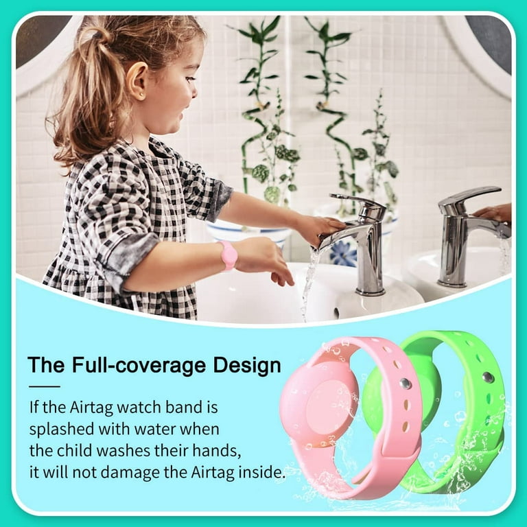 Frusde 2pcs Airtag Bracelet for Kids Waterproof, Silicone