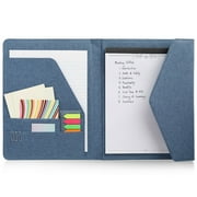 Professional Legal Notepad Portfolio, Blue Folio Notebook for Office, Business, Work, Pad Holder Folder Organizer for Documents (12.5x10)