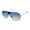 Silver & Blue, variant on Women's MS106 Metal UVA and UVB Protective Shield Aviator Fashion Sunglasses, 140mm