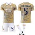 thumbnail image 1 of 2425 Real Madrid Dragon Pattern Joint Special Edition Mbappe Football Jersey No. 7 Ronaldo Jersey Set No. 5 Bellingham No. 5 Set with SocksM, 1 of 2