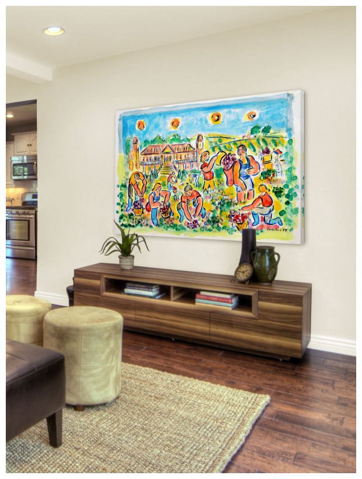 "Autumn Harvest at Chateau Magnol" Painting Print on Wrapped Canvas