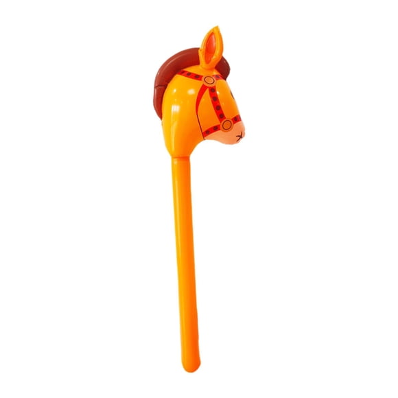 Juguete de inflable, divertido y encantador caballo de caballo de caballo portátil, decoración de fiesta de globo, juego de juego para Naranja