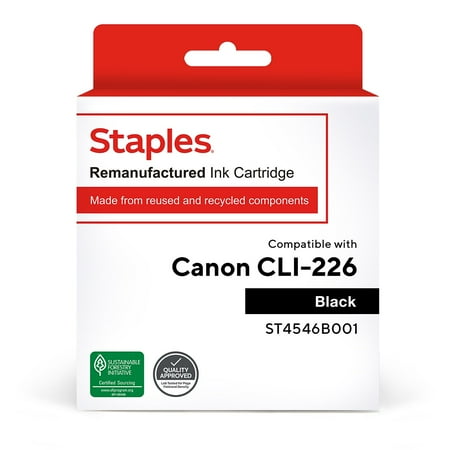 UPC: 0718103182584 | TRU RED Canon CLI-226BK Black Remanufactured Standard Yield Ink Cartridge TR4546B001/SIC-